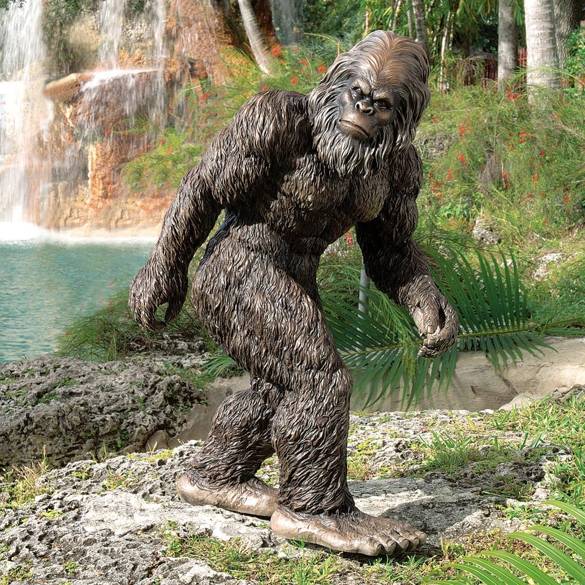 Design Toscano Bigfoot the Yei Indoor/Outdoor Garden Statue Cryptid Sculpture, Large, 28 Inch Tall, Cast Stone Resin, Brown Finish